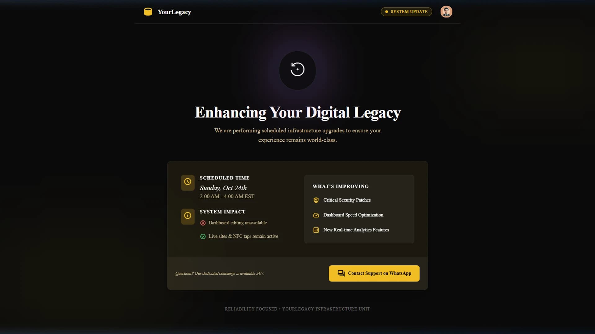 System Maintenance Announcement